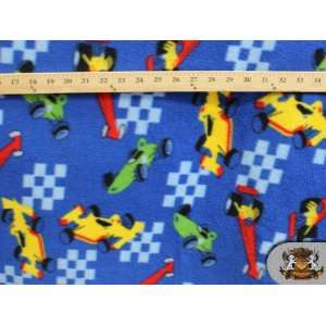  Fleece Printed Race Cars Fabric / By the Yard Everything 