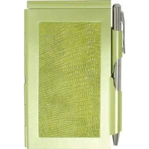  Flip Notes Safari Green Metal Notepad W/pen Memo Pad 