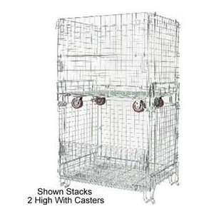  Folding Wire Container With Casters 44 1/2x33x39 