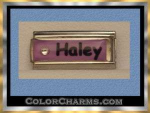 CUSTOM NAME HALEY Italian Charms 9mm SUPERLINK PHOTO  