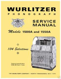 Wurlitzer 1500A, 1550A Jukebox Service Repair Manual  
