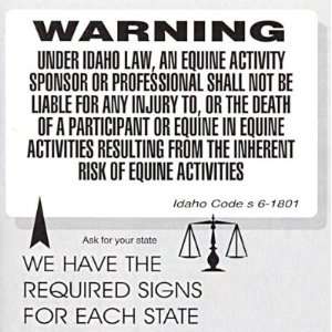  Equine Liability Warning Sign TN Patio, Lawn & Garden
