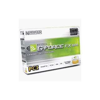  nVIDIA GeFORCE FX5500 256MB PCI Graphics Card w/ DVI VGA 