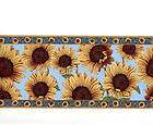 Sunflowers Flower Floral Blue Yellow Wall Paper Border
