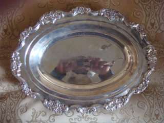vintage Towel candy silver plate dish bowl with legs