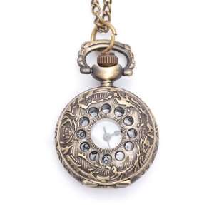  royal crown pocket watch locket pendant quartz bronze long necklace 