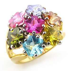  14K Gold Plated Multicolor CZ Ring Jewelry