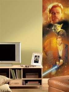 Star Wars Wall Panel Yoda Obi Wan Decal Stickers Mural  