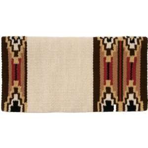 Mayatex Saddle Blanket   Wool Chaco Canyon   Ivory   Chestnut Brown 
