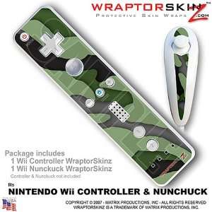 Nintendo Wii Remote Controller Skins   Camouflage Green WraptorSkinz 
