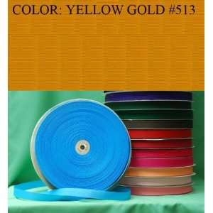  50yards SOLID POLYESTER GROSGRAIN RIBBON Yellow Gold #513 