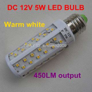   warm white 450lm 3528 E27 LED BULB led light solar light system  