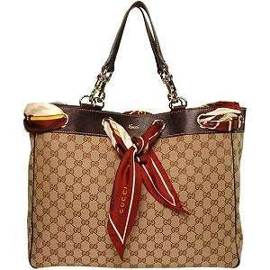  Gucci 153033 Beige Positano Scarf Shopper Tote Handbag 