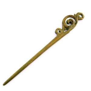   Lignum vitae Wood Carved Hair Stick Auspiciousness 6.75 inches Beauty