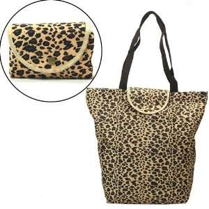  Leopard Pattern Reusable Trendy Fashion shopping Tote Bag / Eco 