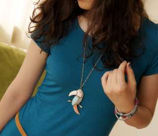 V4708 Womens Fat Large Parrot Long Vintage Necklace  