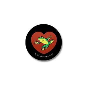  ILY Frog in Heart Romance Mini Button by  Patio 