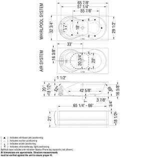 MAAX MELODIE 66 x 33 ACRYLIC DROP IN BATHTUB OPTIONAL WHIRLPOOL AND 