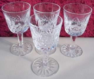 Waterford Crystal LISMORE 4 x sherry wine glasses etched  