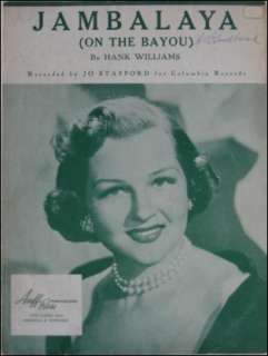 1952 HANK WILLIAMS Jambalaya (On the Bayou) Jo Stafford  