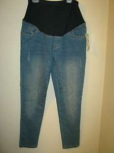   Maternity full belly maternity distressed jeans med casual wear  
