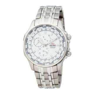 Orient Mens CEY04003W World Time White Automatic Watch   designer 