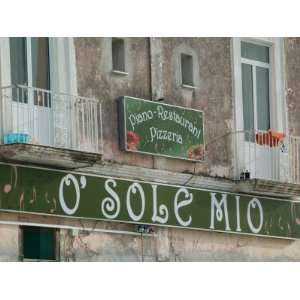  OSole Mio Pizzeria Sign, Ischia, Bay of Naples, Campania 