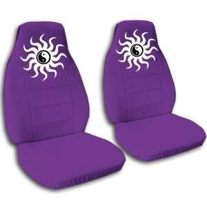 com 2 Purple Yin and Yang seat covers for a 2006 to 2012 Chevy Impala 