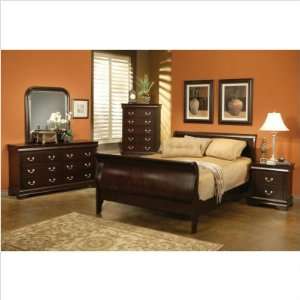   Park Sleigh Bedroom Set in Deep Cappucino Size King