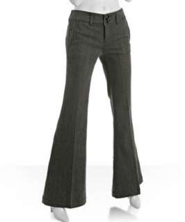 for All Mankind charcoal cotton twill super flare trousers   