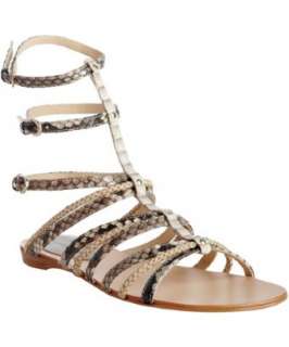 Alexandre Birman natural python and braided leather gladiator sandals 