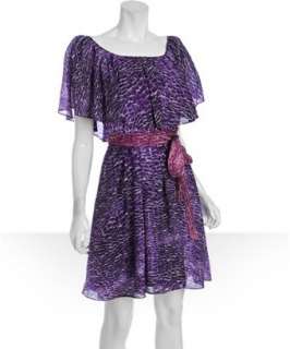 style #311425501 grape silk chiffon snakeskin print Belle dress