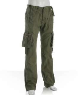 PRPS khaki green cotton Milt cargo pants  
