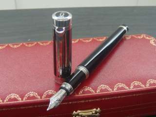 Cartier Pasha BARCODE Black Composite Fountain Pen NEW  