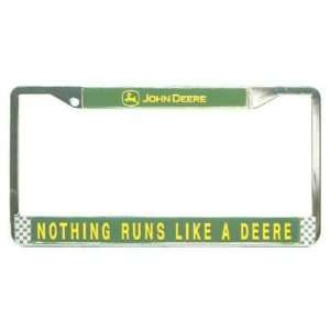 John Deere 07018 JD License Plate Holder   Green   Nothing Runs