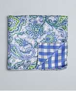 Daniel Dolce blue paisley silk reversible pocket square style 