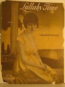 LULLABY TIME Sheet Music 1919 Mabel Norman FSM  
