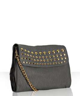 Deux Lux grey Piper studded convertible clutch   