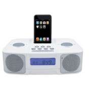 Naxa NI 3103 Digital Alarm Clock Radio with Dock for iPod  White   NEW 