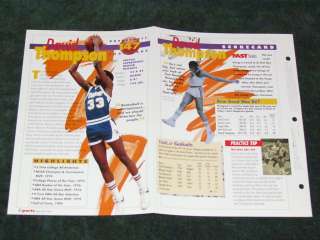   THOMPSON Denver Nuggets NBA SPORTS HEROES 4 PAGE BOOKLET SHEET CARD