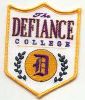 Defiance College 4 1/2 inch Classic Embroidered Patches. Warehoused 