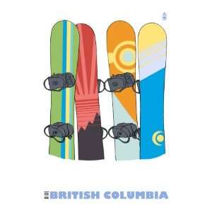 British Columbia, Canada, Snowboards in the Snow Giclee 