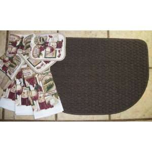  Brown Berber Slice Kitchen Rug with matching Wine and 