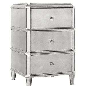   Heritage Accents Provence Faustine Mirrored Nightstand Table 880 264