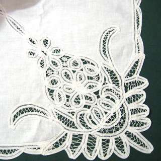 Battenburg Lace Tablecloth Banquet 67X100 Oblong White Cotton  