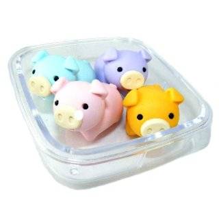Iwako Japanese Erasers In A Mini Bento Box   Pigs
