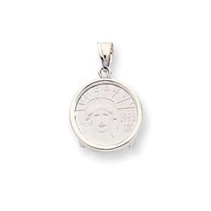  10 oz Platinum Liberty Coin Coin Bezel Pendant   JewelryWeb Jewelry