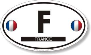 Euro Oval   FRANCE   Sticker   3.5 x 6  