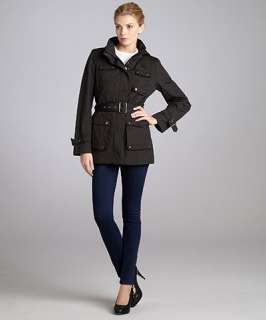 Marc New York black cotton blend Melrose hooded utility trench