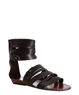 Matiko black leather Claire ankle wrap flat sandals   up to 